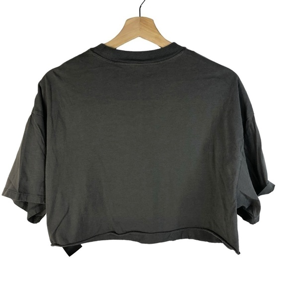 H&M Divided Dark Gray Tiger Boxy Cropped T-Shirt XS - Picture 2 of 4